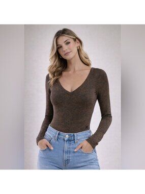 Hurley Long Sleeve Bodysuit – Brown/Blue – Approx XS